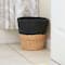 Household Essentials 9" Black Woven Hyacinth Waste Basket